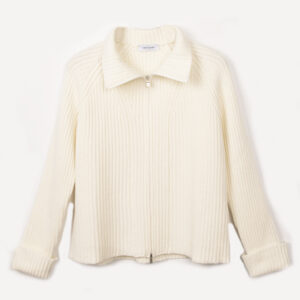 Cardigan zip off white - GRAN SASSO