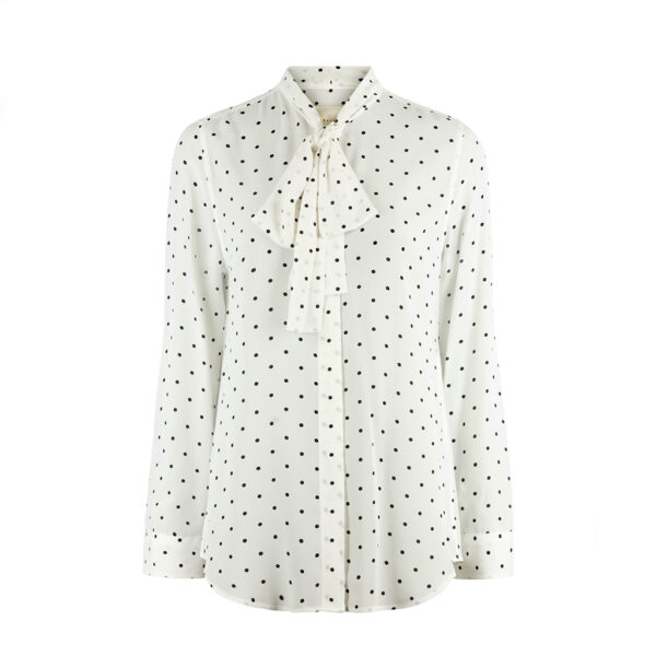 PAMELA bow shirt dots - XACUS