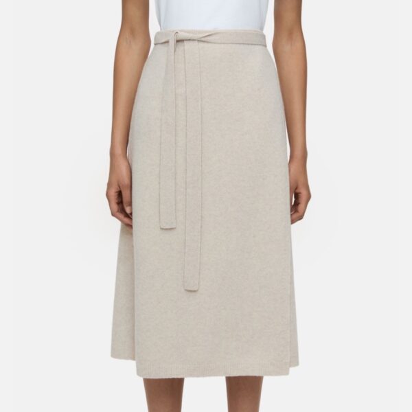 Wool wrap skirt beige - CLOSED - Image 2