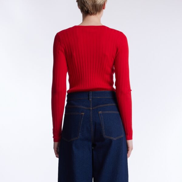 Sweater HENNY rib knit true red - ONE AND OTHER - Image 5