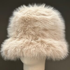 Faux fur bucket hat beige - IRMAS HUS
