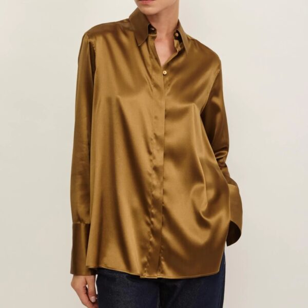 LAUREN silk shirt curry - XACUS - Image 2