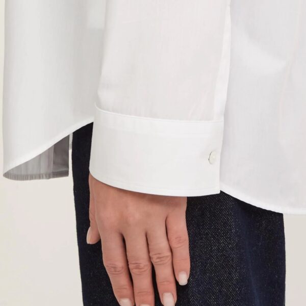 PAMELA white poplin bow blouse - XACUS - Image 5