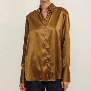 LAUREN silk shirt curry - XACUS