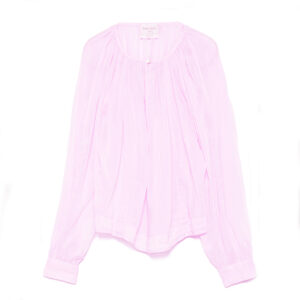 Cotton/seta voile bohemian shirt light pink - FORTE-FORTE