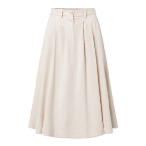 Pen Garment Dyed Twill Skirt Cream - RUE DE TOKYO
