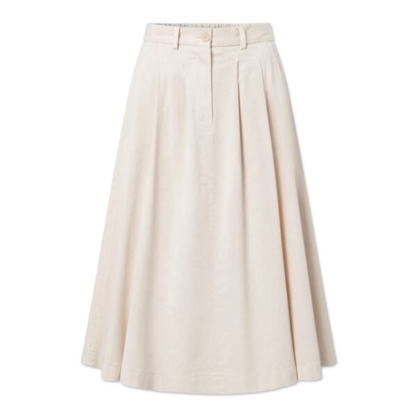 Pen Garment Dyed Twill Skirt Cream - RUE DE TOKYO