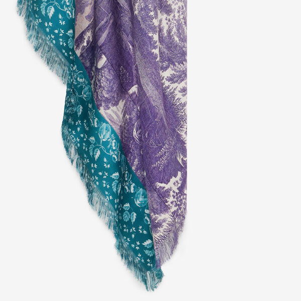 Scarf ALOEUW purple turquoise135x195cm - PIERRE-LOUIS MASCIA - Image 2