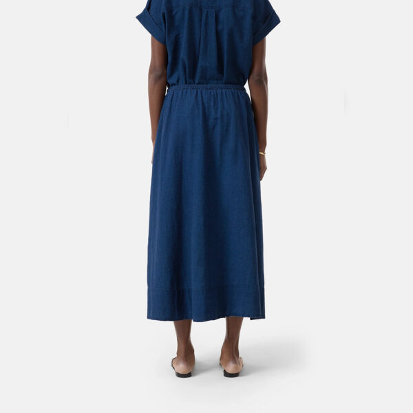 Skirt with slit denim blue - CLOSED - Image 5