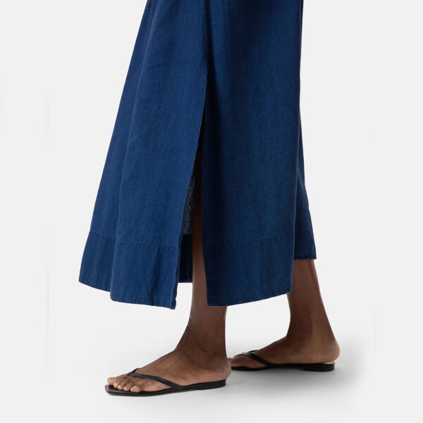 Skirt with slit denim blue - CLOSED - Image 3