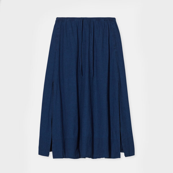 Skirt with slit denim blue - CLOSED - Image 6