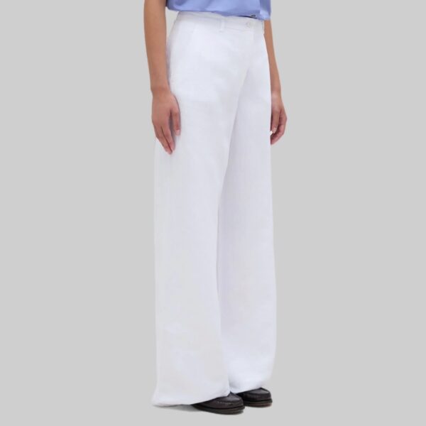 Linen Trousers Wide White - ASPESI - Image 3