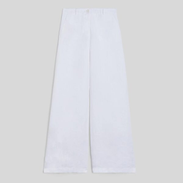 Linen Trousers Wide White - ASPESI