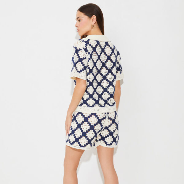 Pullover PERISOL Crochet Navy/ white - SUNCOO - Image 3