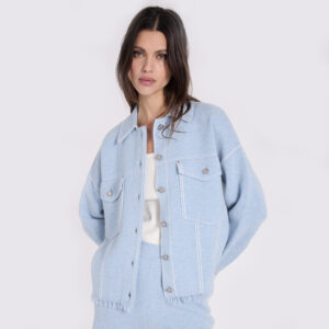 Jacket knitted cashmere denim blue - NOTSHY