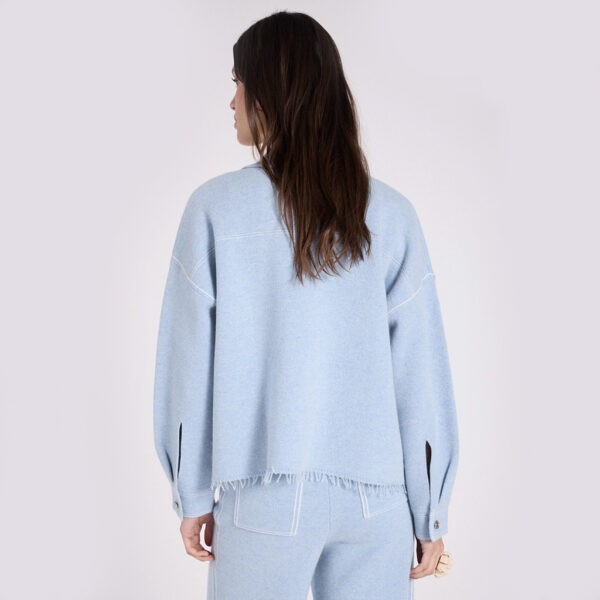 Jacket knitted cashmere denim blue - NOTSHY - Image 3