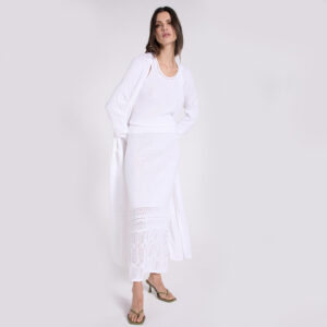Long crochet cardigan white - NOTSHY