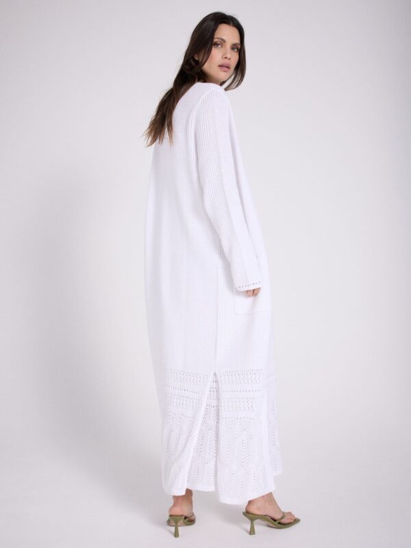 Long crochet cardigan white - NOTSHY - Image 2