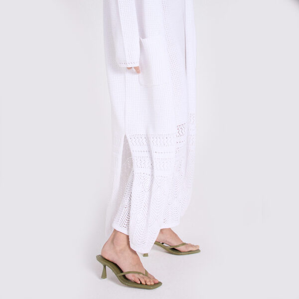 Long crochet cardigan white - NOTSHY - Image 3
