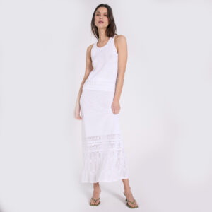 Long crochet skirt white - NOTSHY