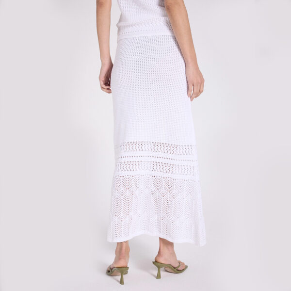 Long crochet skirt white - NOTSHY - Image 3