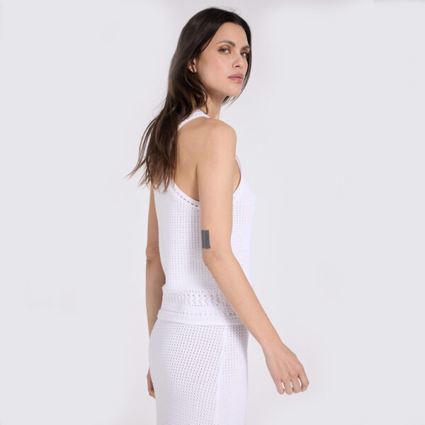 Tank top crochet white - NOTSHY - Image 3