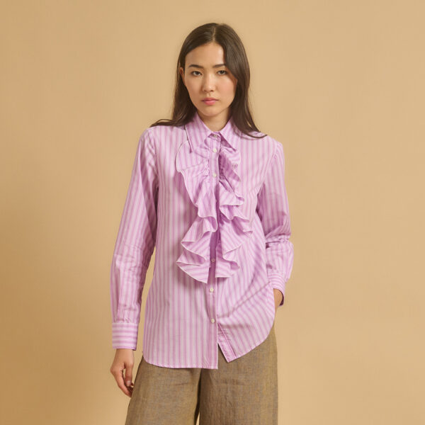 Shirt CANA striped ruffled pink - DIEGA - Image 3