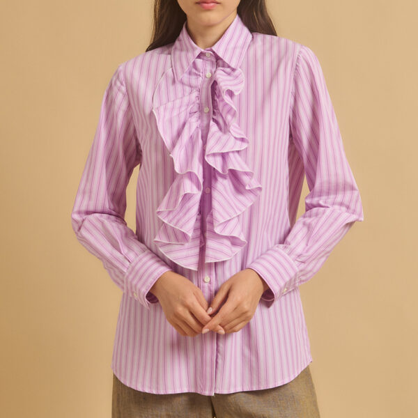 Shirt CANA striped ruffled pink - DIEGA