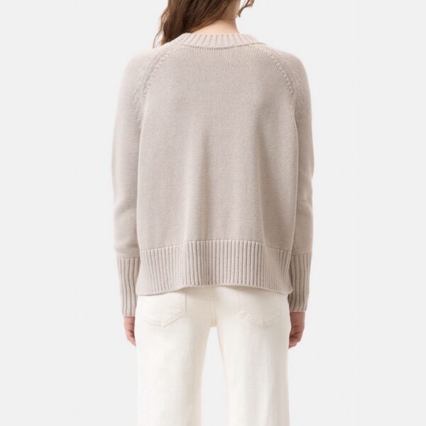 Sweater knitted crew neck beige - CLOSED - Image 3