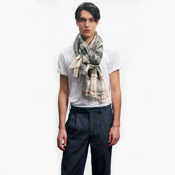Shawl linen/cotton 200x90 cm CHARCOAL - EPICE - Image 2