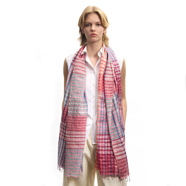 Shawl cotton/silk 190x80 cm FRAMBOISE - EPICE - Image 2