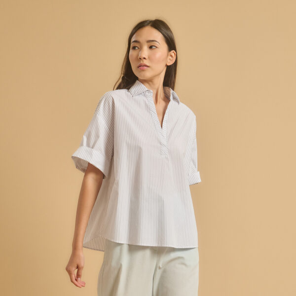 TOP TIFANA sh. sleeve striped white - DIEGA - Image 3