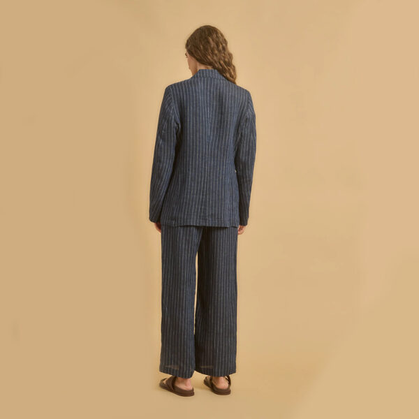Jacket VESTE VITALO linen pinstripe blue - DIEGA - Image 2