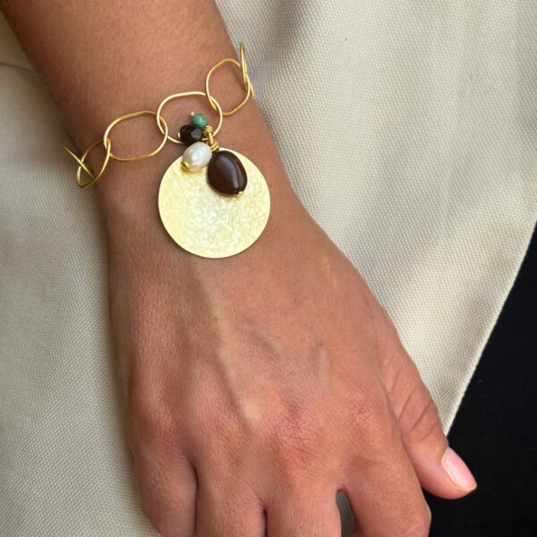 Bracelet thin chain plate gold - ROSANNA DE LA RIVA - Image 2