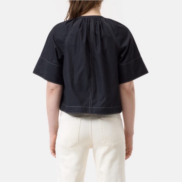 Poplin blouse short cropped black - CLOSED - Image 4