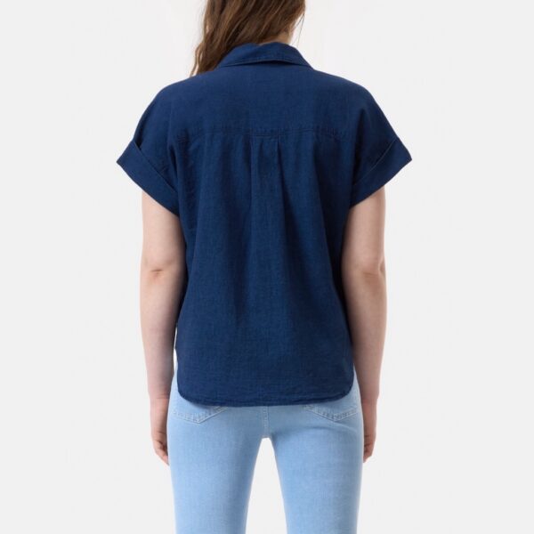 Shirt sh sleeve denim blue - CLOSED - Image 4