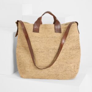 Raffia bag Flamingo natural - IBELIV