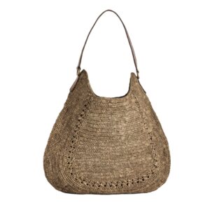 Raffia bag Meva brown - IBELIV