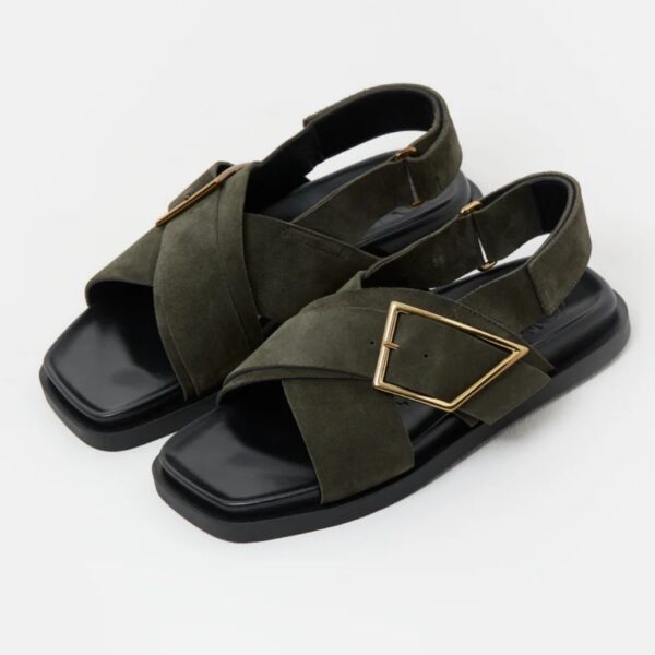 Sandal suede khaki green - CLOSED - Image 2