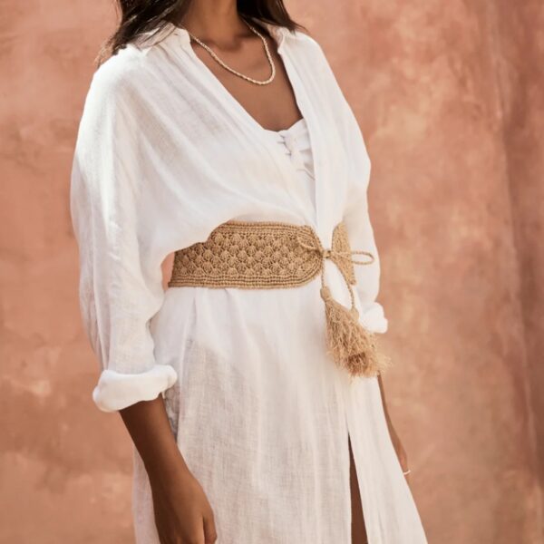 Raffia belt BIKA brown - IBELIV - Image 3