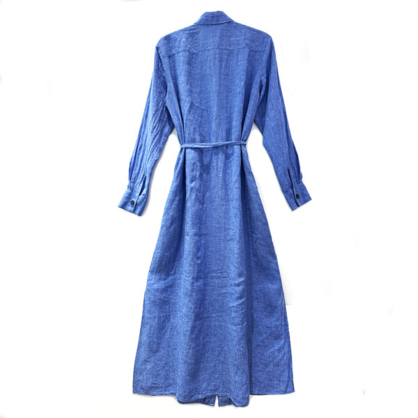LINDA dress linen blue - XACUS - Image 3