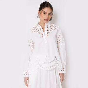 Shirt embroidered white - NOTSHY