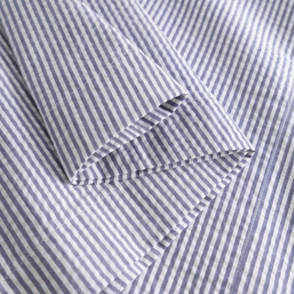 Pen Heavy Seersucker Stripe Blue - RUE DE TOKYO - Image 7