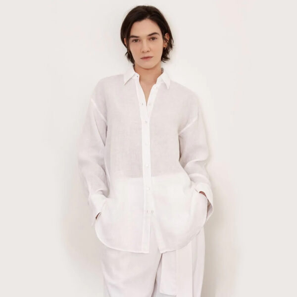 TESSA shirt linen white - XACUS