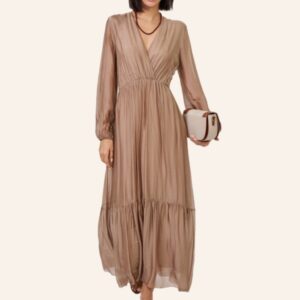 Dress long sleeve taupe - MAX & ENJOY