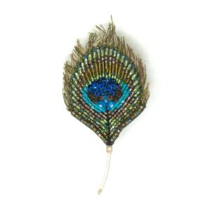 Luminous Peacock Feather Brooch - TROVELORE