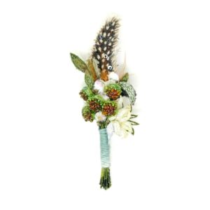Spotted Feather Boutonniere Brooch Pin - TROVELORE