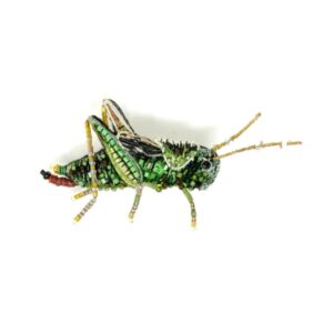 Two Stripped Grasshopper Brooch - TROVELORE