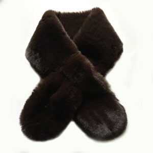 Faux fur scarf dark brown - IRMAS HUS