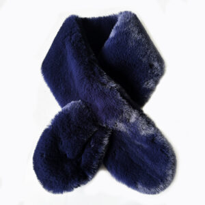 Faux fur scarf navy - IRMAS HUS